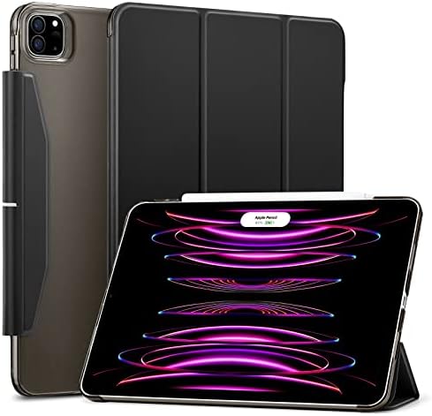 ESR Ascend Trifold Case Compatible with iPad Pro 12.9 Inch (2022/2021), Translucent Stand Case with Clasp, Auto Sleep and Wake, Pencil 2 Wireless Charging, Frosted Black