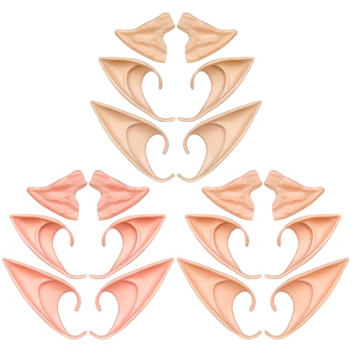 Aomig Elfenohren 9 Paar Weiche Elf Ears für Kinder und Erwachsene Latex Elfen Ohren Cosplay Fairy Ears Halloween Party Zubehör Weihnachts Elfen-Cosplay Karneval Fasching 3 Größen (Hell, Rosa, Dunkel) Aomig Elfenohren 9 Paar Weiche Elf Ears für Kinder und Erwachsene Latex Elfen Ohren Cosplay Fairy Ears Halloween Party Zubehör Weihnachts Elfen-Cosplay Karneval Fasching 3 Größen (Hell, Rosa, Dunkel)