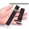 22mm Silicone Watch Band Compatible with Citizen Hyper Aqualand Duplex Promaster Men's Sport Waterproof Dive Strap Bracelet Watch Accessories (Black buckle) #4