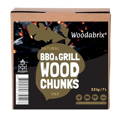 Woodabrix Wood Chunks for BBQ 2.2Kg/7L Chunks for Smoking Food Oak