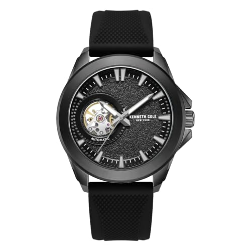 Image of Kenneth Cole Automatic Analog with Black Dial Black Silicone Strap Watch for Men - KCWGZ0103901MNW