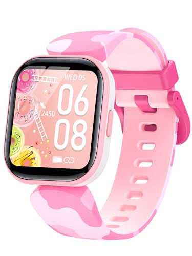 Orologio Smartwatch Fitness Tracker per Bambini - Smart Watches Bambini Bambino Ragazzi e Ragazze con Contapassi, Frequenza-Cardiaca, Monitor del Sonno, Sveglia Compatibile per Android iOS (Rosa)