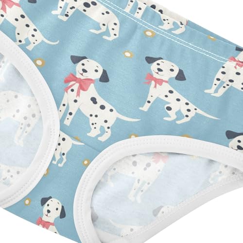 Wusikd Cute Dalmatian Dog Girls' Underwear Cotton Bows Girls Briefs Soft Toddler Underwear 2T4
