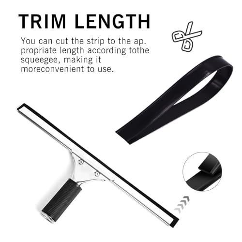 Image of 41 Inch Black Silicone Squeegee Replacement Blade - Refillable Squeegee Head for Windows, Shower Doors, and Glass Cleaning