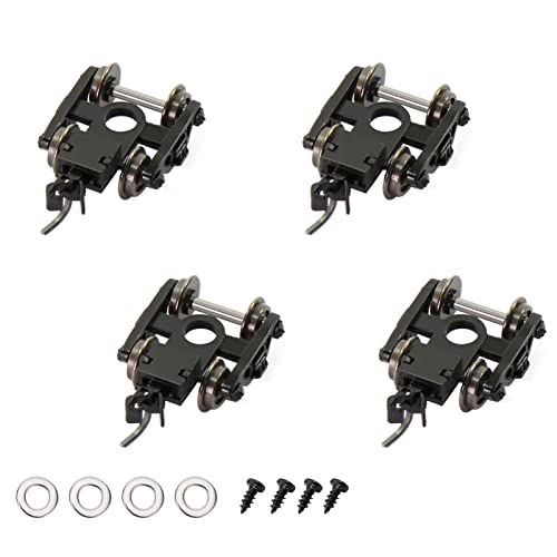 4Pcs Model Trains N Scale 1:160 Bogies Coupler 33" Metal Dc Wheels With Screw Washer Hp03150 #TOP22