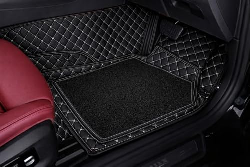 Image of SINEX Premium 7D car mat Full Set for BMW 6 Series Gt 630I | Luxury Leather Double Car Floor Mat Complete Set || 100% Waterproof and Washable Color : Black