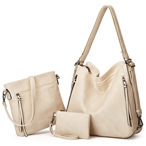Bolso Hobo Tote para Mujer, Bandolera Retro de PU, con Cartera y Mochila – 3 Piezas miniatura 1