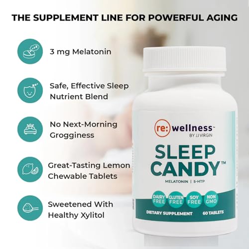 Reignite Wellness by JJ Virgin | Sleep Candy | Chewable 5-HTP Supplement with Inositol, Vitamin B6, Melatonin & L-Theanine for Adults | Lemon Flavor | 60 Tablets - Image 5