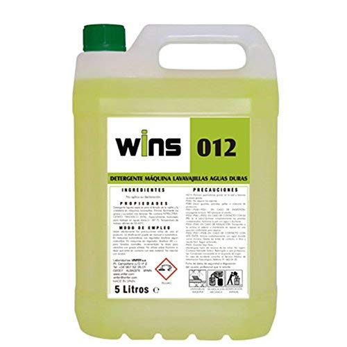 Caja 4 botellas WINS 012. Detergente máquinas lavavajillas aguas duras. Detergente líquido especial para el lavado de la vajilla y de alto poder desengrasante