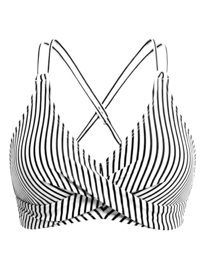 Image of Holipick Women's Twist Front Bikini Top | Removable Pads, Adjustable Straps, V Neck, Full Lining, Breathable Fabric for Beach, Pool, and Vacation