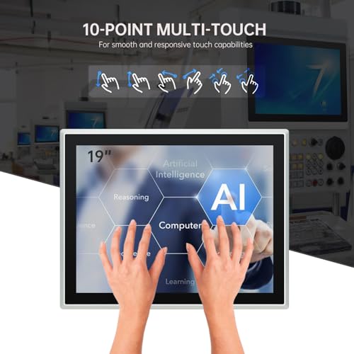 Image of 19-Inch Industrial Embedded Panel PC, Ratio 4:3 Multi-Touchscreen-Monitor,Industrial Touch Screen Panel Computer,WiFi & Built-in Speakers,IP65 Front,Win 11 I7 RAM 8G+512G SSD