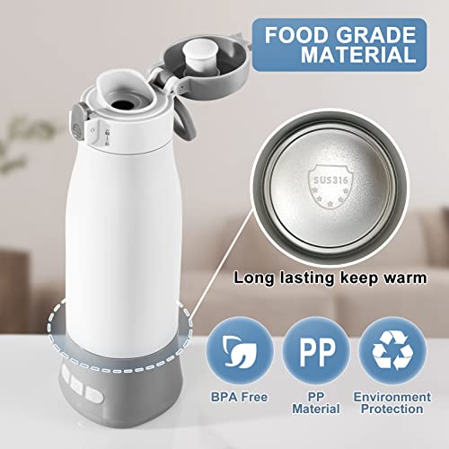 Portable Water Warmer For Formula, Breastmilk, 10.8 Ounce Milk Warmer With Precise Contant Temp Control Digital Display Smart Wireless Baby Water Warmer For Baby Brew Formula Car Travel #TOP2