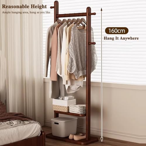 Perchero de madera maciza premium de diseño industrial robusto 5