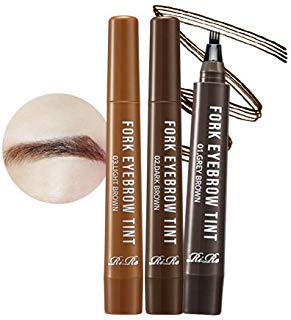 [RIRE] Fork Tattoo Eyebrow Lasts up to 8 days! Long Lasting Waterproof Tattoo Eyebrow (01 Grey Brown)