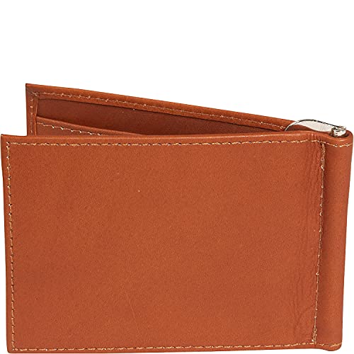 Piel Leather Bi-Fold Money Clip Wallet, Saddle, One Size - Image 4