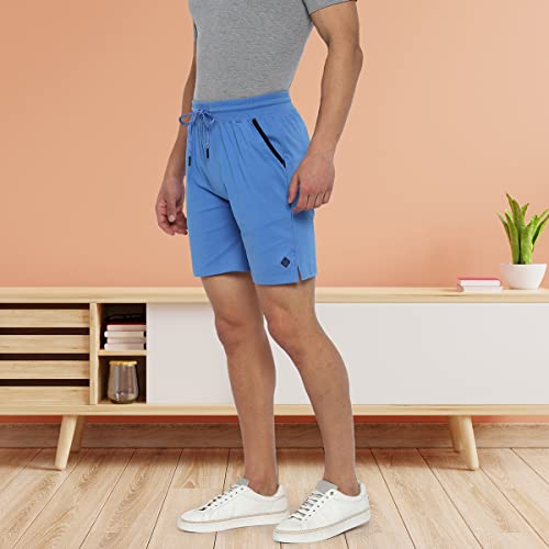 Image of ALMO Men's Easy 24X7 Knitted Shorts | Side Pockets | Adjustable Drawstring | Anti-Bacterial & Odour Control | Ultra-Soft | Regular Fit