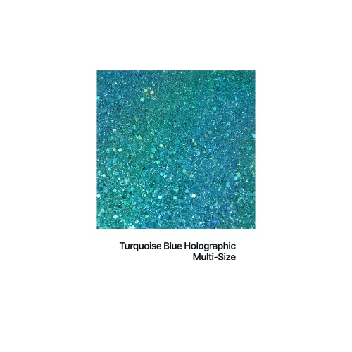 Hemway Ultra Sparkle Glitter Turquoise Blue Holographic 100g Multi Size, 100g / 3.5oz - Image 2