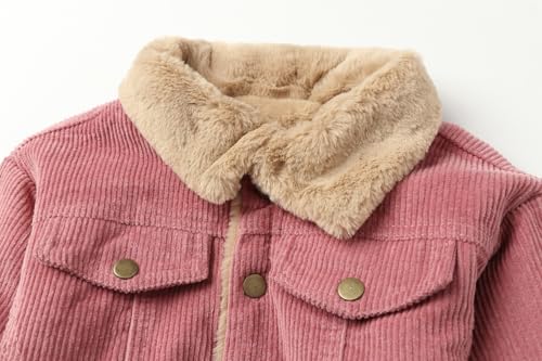 Mud Kingdom Little Boys Girls Corduroy Sherpa Lined Trucker Jacket Warm Outerwear3