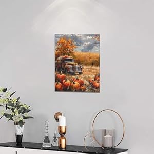 Fall Decor Wall Art Farmhouse Autumn Pumpkins Pictures Wall Decor Country Autumn Leaves Red Truck Canvas Painting Print Modern Home Decorations Artwork for Bathroom Bedroom Living Room Kitchen 12"x16" Fall Decor Wall Art Farmhouse Autumn Pumpkins Pictures Wall Decor Country Autumn Leaves Red Truck Canvas Painting Print Modern Home Decorations Artwork for Bathroom Bedroom Living Room Kitchen 12×16
