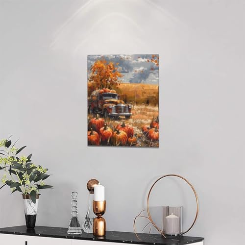 Fall-Decor-Wall-Art-Farmhouse-Autumn-Pumpkins-Pictures-Wall-Decor-Country-Autumn-Leaves-Red-Truck-Canvas-Painting-Print-Modern-Home-Decorations-Artwork-for-Bathroom-Bedroom-Living-Room-Kitchen-12×16 Fall Decor Wall Art Farmhouse Autumn Pumpkins Pictures Wall Decor Country Autumn Leaves Red Truck Canvas Painting Print Modern Home Decorations Artwork for Bathroom Bedroom Living Room Kitchen 12×16