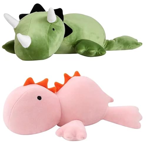 Jouet en peluche en forme de dinosaure, oreiller lesté, mignon en peluche douce pour animaux en peluche (vert)