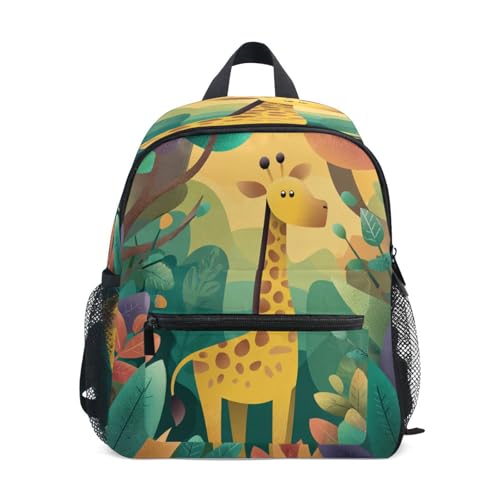 Giraffe Plants Yellow Toddler Backpack Kindergarten Elementary Backpack for Boys Girls Toddler Bookbag