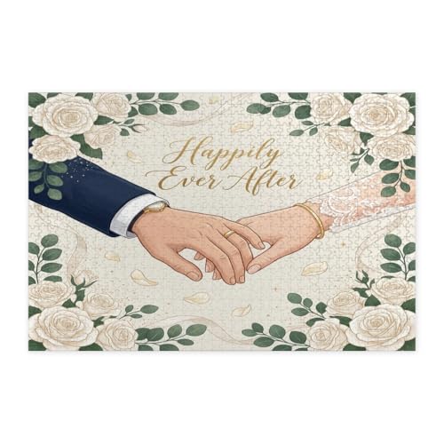 Rompecabezas de 1000 piezas para adultos, diseño de temporada de bodas y decoración de madera