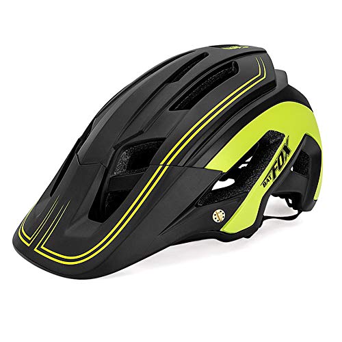 BATFOX Casco de Bicicleta Sombrero de Seguridad para Bicicleta de montaña/Plegable y portátil/Transpirable/Ajustable/Ligero/para Hombres y Mujeres Adultos,Verde