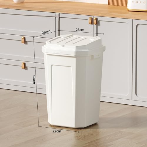 Cubo de basura rectangular de 28L con tapa de PP para cocina y hogar 2