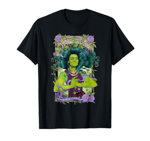 Marvel She-Hulk Vintage Floral Design Graphic T-Shirt T-Shirt