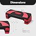 BalanceFrom 31-Inch Lightweight and Portable Aerobic Workout Stepper Platform with Adjustable Height and Raisers, for Home Workout, Black/Red