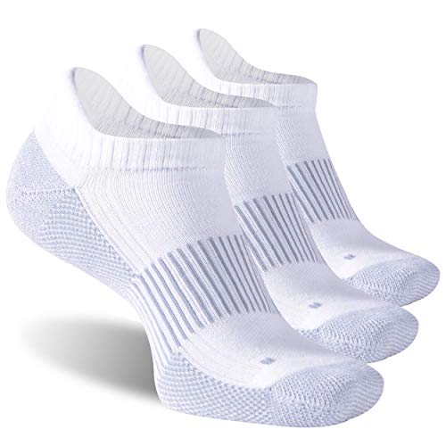 Dsource Calcetines tobilleros para mujer, calcetines de cobre finos para ciclismo, baloncesto, correr, calcetines invisibles para atletismo, 3 invisibles blancos, XL-XXL, 3 blancos invisibles, XL