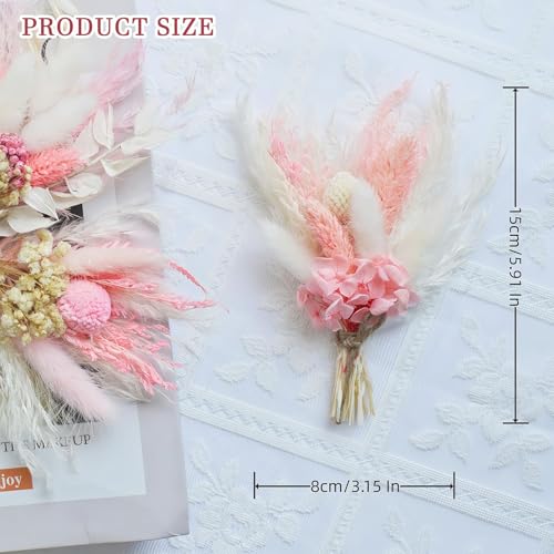 6 Pack de Ramilletes de Flores Secas Naturales Color Rosa miniatura 2