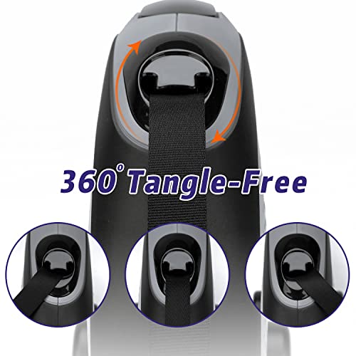 Ec.teak Retractable Dog Leash, 26Ft/16Ft Retractable Leash With Dispenser And 3 Pieces Poop Bags For Medium/Large Breed Up To 110 Lbs (Grey, 26 Ft) #TOP4