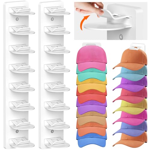 Eiito Hat Organizer for Baseball Caps, 2 Pack Strong Adhesive