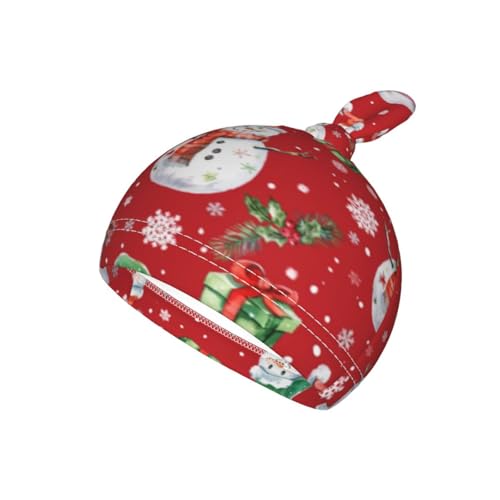 Image of Red Christmas Snowman Swaddle Blanket with Beanie Hat Set Newborn Swaddle Wrap Soft Baby Receiving Blankets Baby Swaddle Blanket for Baby Boys and Girls