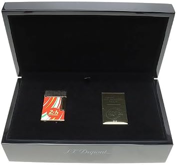 ST Dupont LE Mans Lemans Limited ED LINE Ligne 2 Lighter Gold and RED C16090 Perfect PING