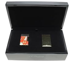 ST Dupont LE Mans Lemans Limited ED LINE Ligne 2 Lighter Gold and RED C16090 Perfect PING