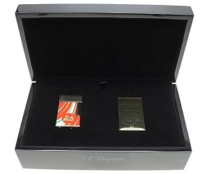 ST Dupont LE Mans Lemans Limited ED LINE Ligne 2 Lighter Gold and RED C16090 Perfect PING