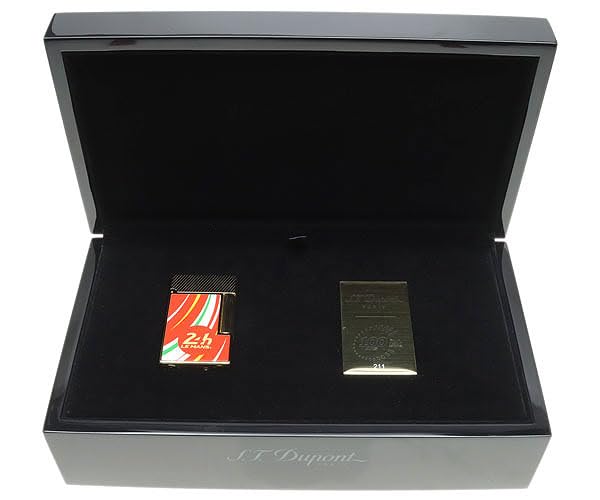 ST Dupont LE Mans Lemans Limited ED LINE Ligne 2 Lighter Gold and RED C16090 Perfect PING