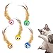 Bouncy Tails 5 Pack Interactive Bouncy Ball with Natural Feathers for Indoor Cats and Kittens who Love to Play and Have Fun.