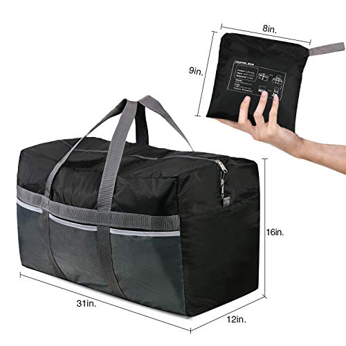 CAMPMOON Extra Large Duffle Bags for Men Travelling, 96L Oxford Foldable Lightweight Duffel Bag for Travel Camping, Black