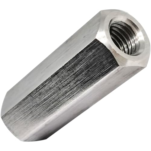 Image of 1pc M12x60xS19 Right and Left Hex Coupling Nuts,304 Stainless Steel Hex Rod Connector