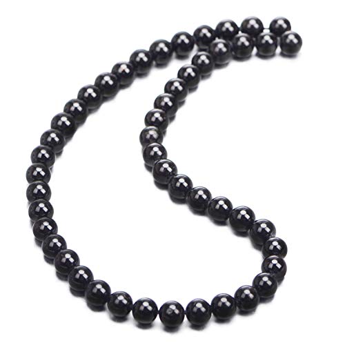 Image of Natural Black Tourmaline Gemstone Round Beads 15.5aa‚¬A inch A Grad (8mm)