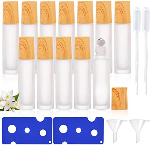 Opemg 12 Stück Mini Roll-on Flaschen 1ml Gold - Nachfüllbar Für ätherische Öle & Aromatherapie