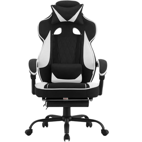 WOLTU Chaise Gaming Tissu Respirant, Ergonomique Fauteuil Gaming, Livestream Siege Gaming Gamer avec Pivotant Chaise Bureau Grand Dos & Grand Siège pour...