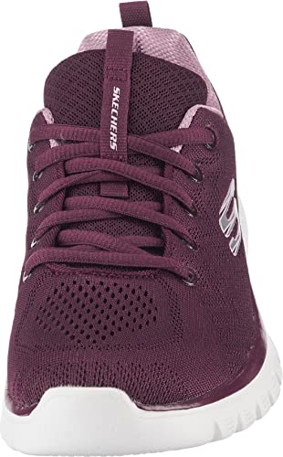 Skechers Damen Graceful Get Connected Sneakers, Wine Mesh/Lavender Trim, 38 EU – Ansicht 3