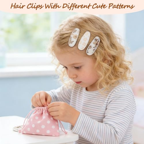 13 Stück Baby Haarspangen Zweilagiges Design, Haarschleifen für Mädchen pour Cheveux Fins Et Fragiles, Stoff Haarspangen Mädchen Pour Petites Filles et Adolescentes(Cremeweiß)