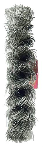 Image of Weiler 13108 Standard Twist Knot Wire Wheel 4 inch, .014 inch Stainless Steel Fill, M10x1.50 Nut (Pack of 5)