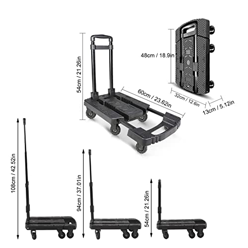 Carretilla plegable de mano con ruedas giratorias 440 lbs miniatura 7